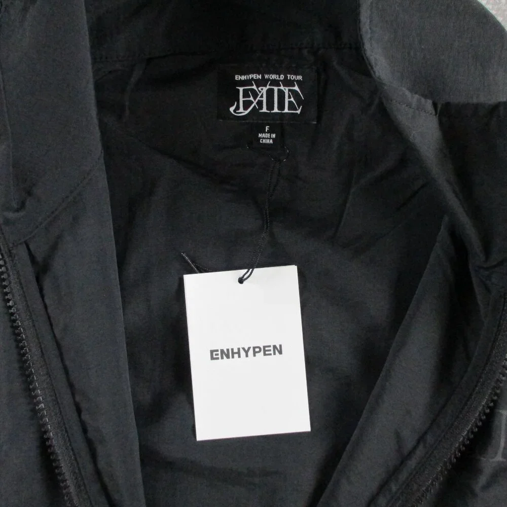 ENHYPEN World Tour Fate Windbreaker Adult F Black Jacket Pullover Lightweight - Picture 5 of 13